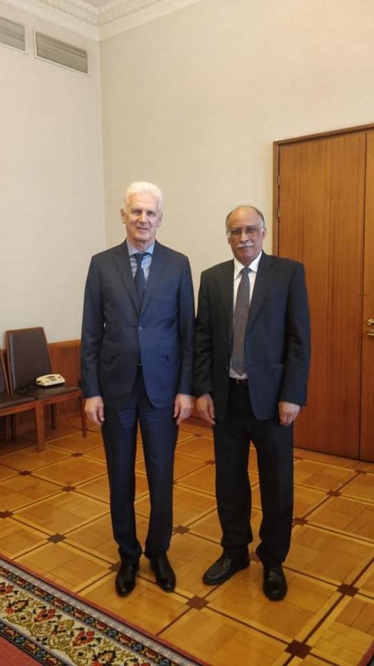 26 May 2021: Bangladesh Ambassador H.E. Kamrul Ahsan made a courtesy call on H.E. Andrei Fursenko, Aide to the Russian President on 26 May 2021.