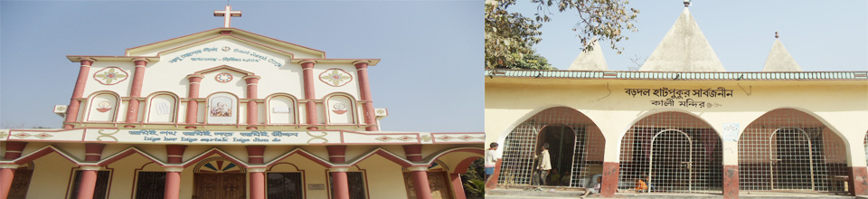 ৭নং মোস্তফাপুর ইউপি তে অবস্থিত গীর্জ ও মন্দির