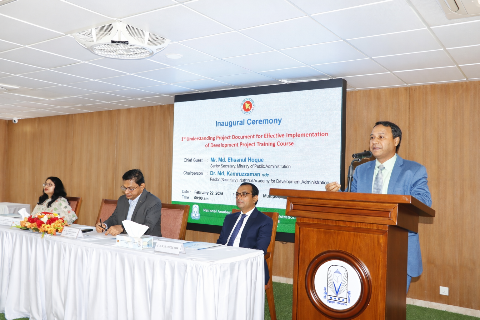 Inaugural Ceremony: 1st Training Course on Understanding Project Document for Effective Implementation of Development project