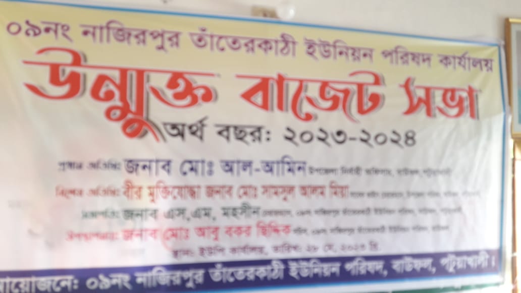 নাজিরপুর ইউনিয়নের বাজেট সভা