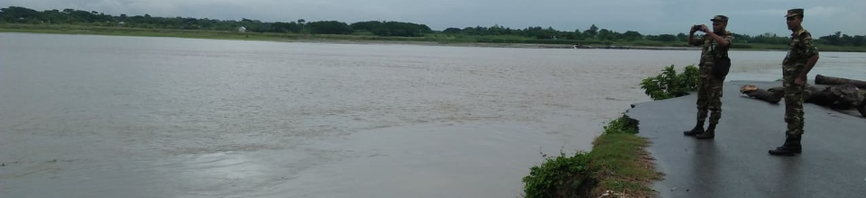 আড়িয়াল খা নদীর ভাঙ্গনের দৃশ্য।