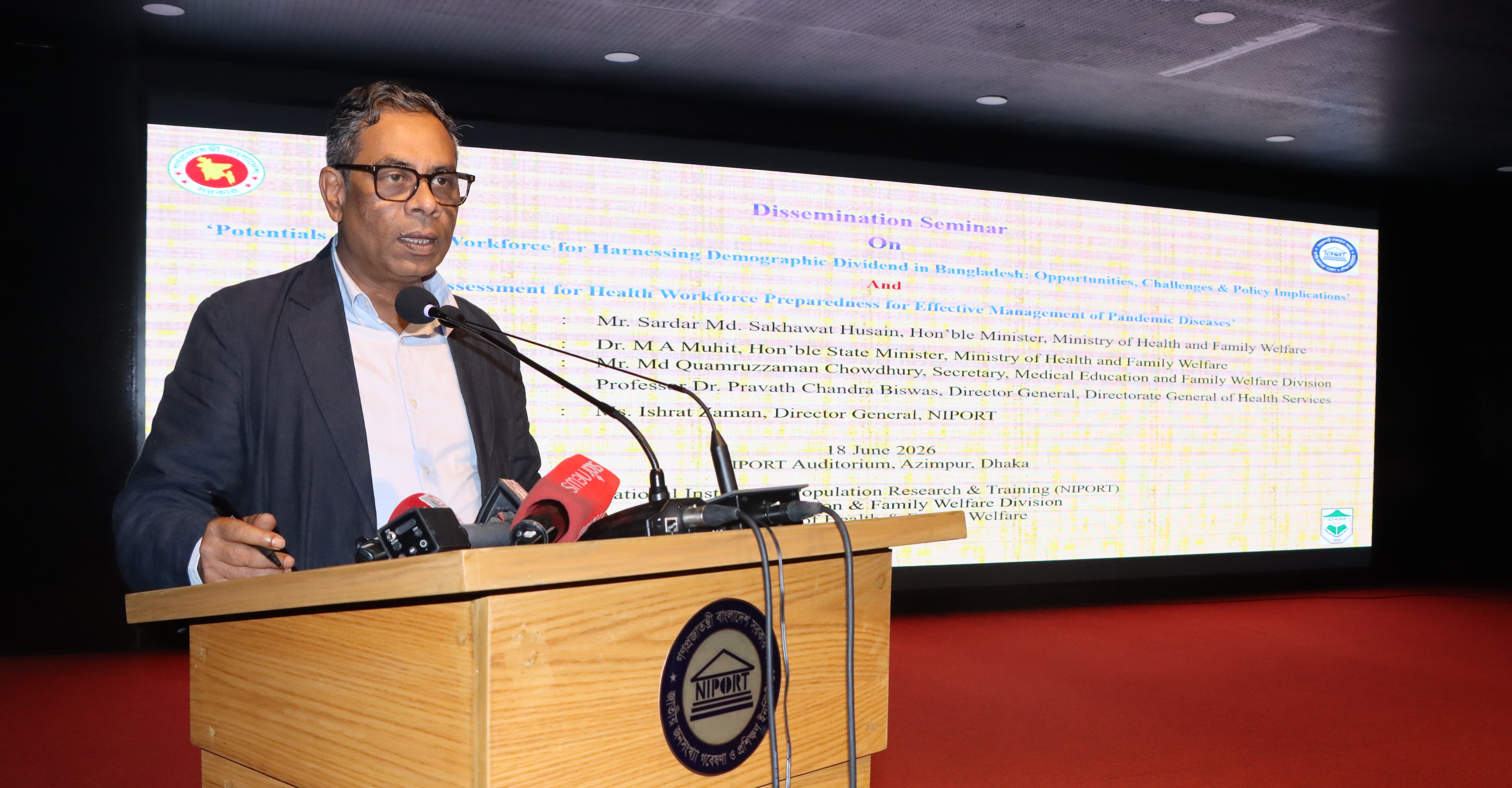 Dissemination Seminar On Potentials of Health Workforce for Harnessing Demographic Dividend in Bangladesh: Opportunities, Challenges and Policy Implications' and 'Health Workforce Preparedness for Effective Management of Pandemic Diseases'
