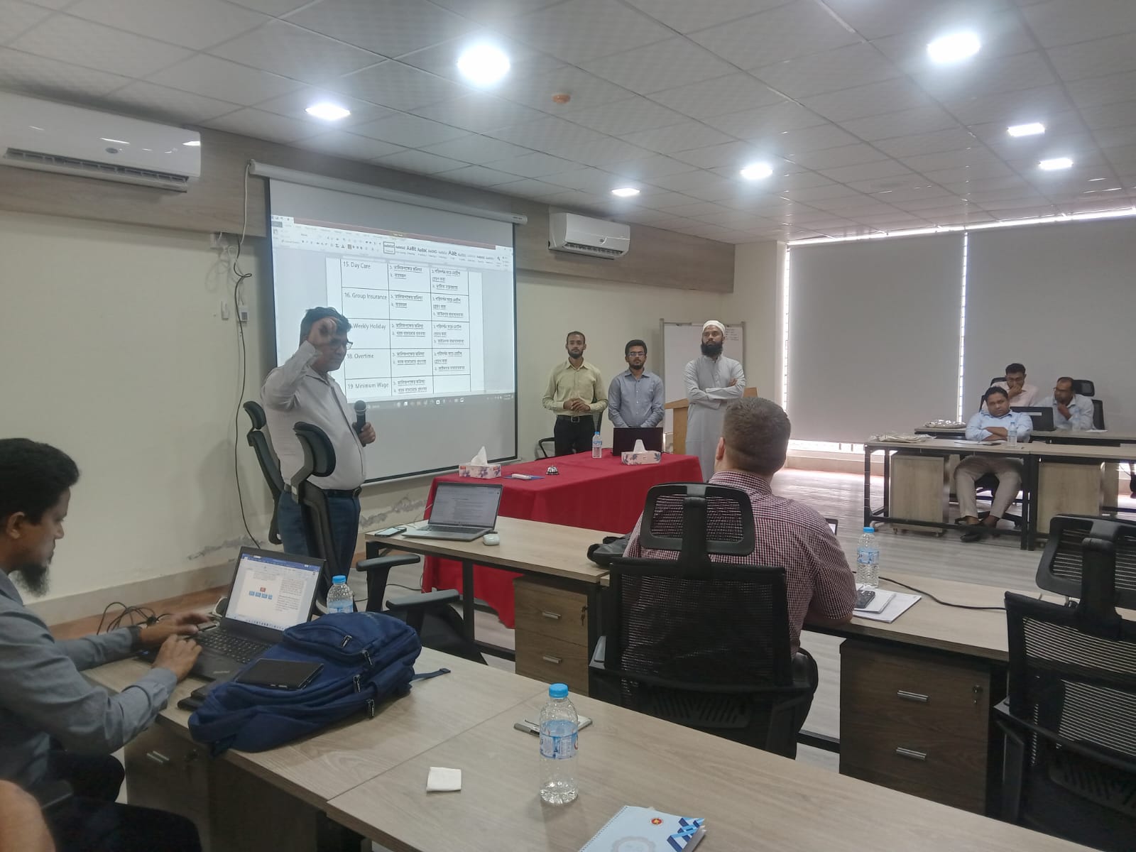 ক্লাসে প্রশিক্ষণের সময়