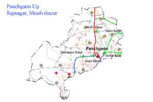 পাঁচ গাঁও ইউপি মানচিত্র