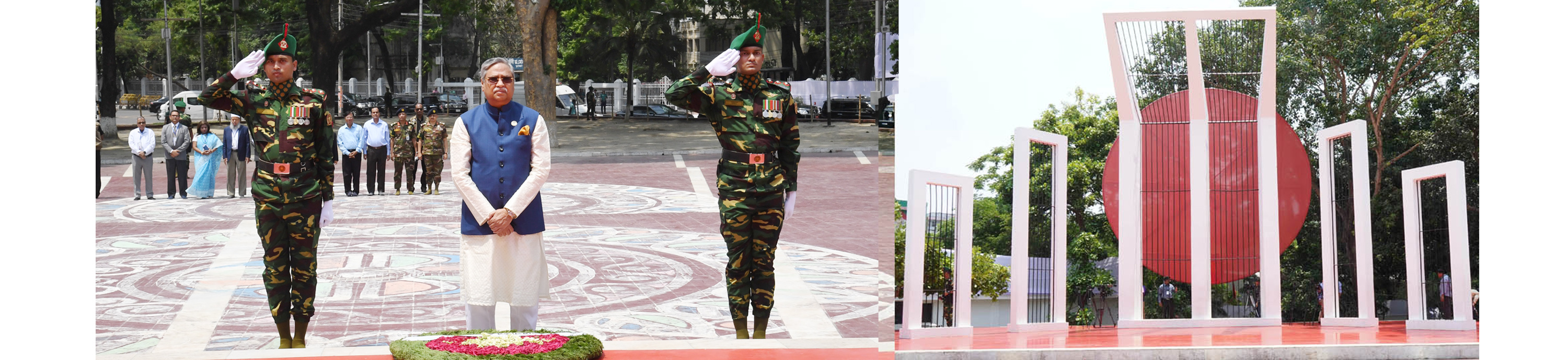 নব নির্বাচিত রাষ্ট্রপতি মোঃ সাহাবুদ্দিন কেন্দ্রীয় শহীদ মিনারে পুষ্পস্তবক অর্পণ করেন।