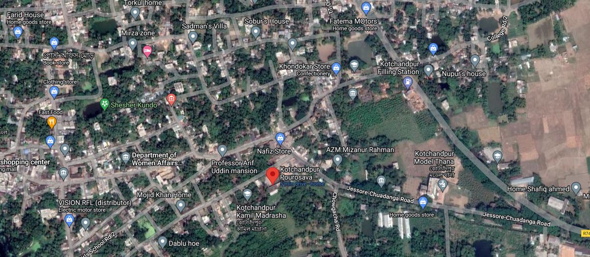 মানচিত্রে কোটচাঁদপুর পৌরসভা, ঝিনাইদহ