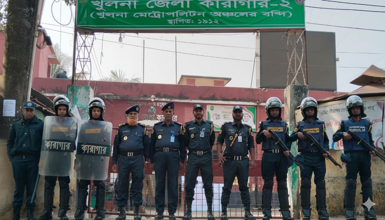 খুলনা জেলা কারাগার-২ এ নিরাপত্তা জোরদার প্রস্তুত।