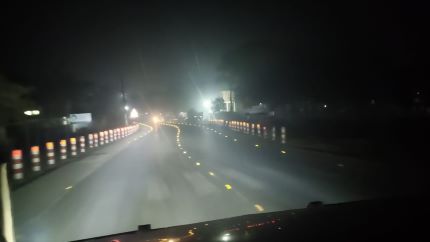 Road stud installation work to ensure road safety on the N5 national highway.