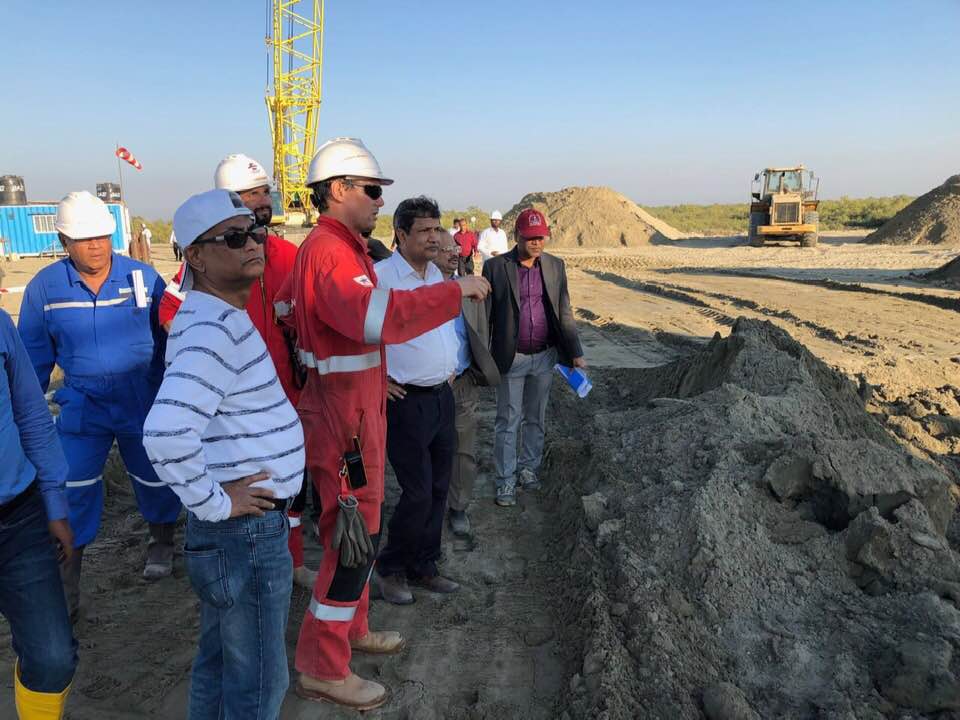 Matarbari and Moheshkhali LNG site visited by Energy Secretary , Chairman Petrobangla and MD RPGCL on 26.01.2019