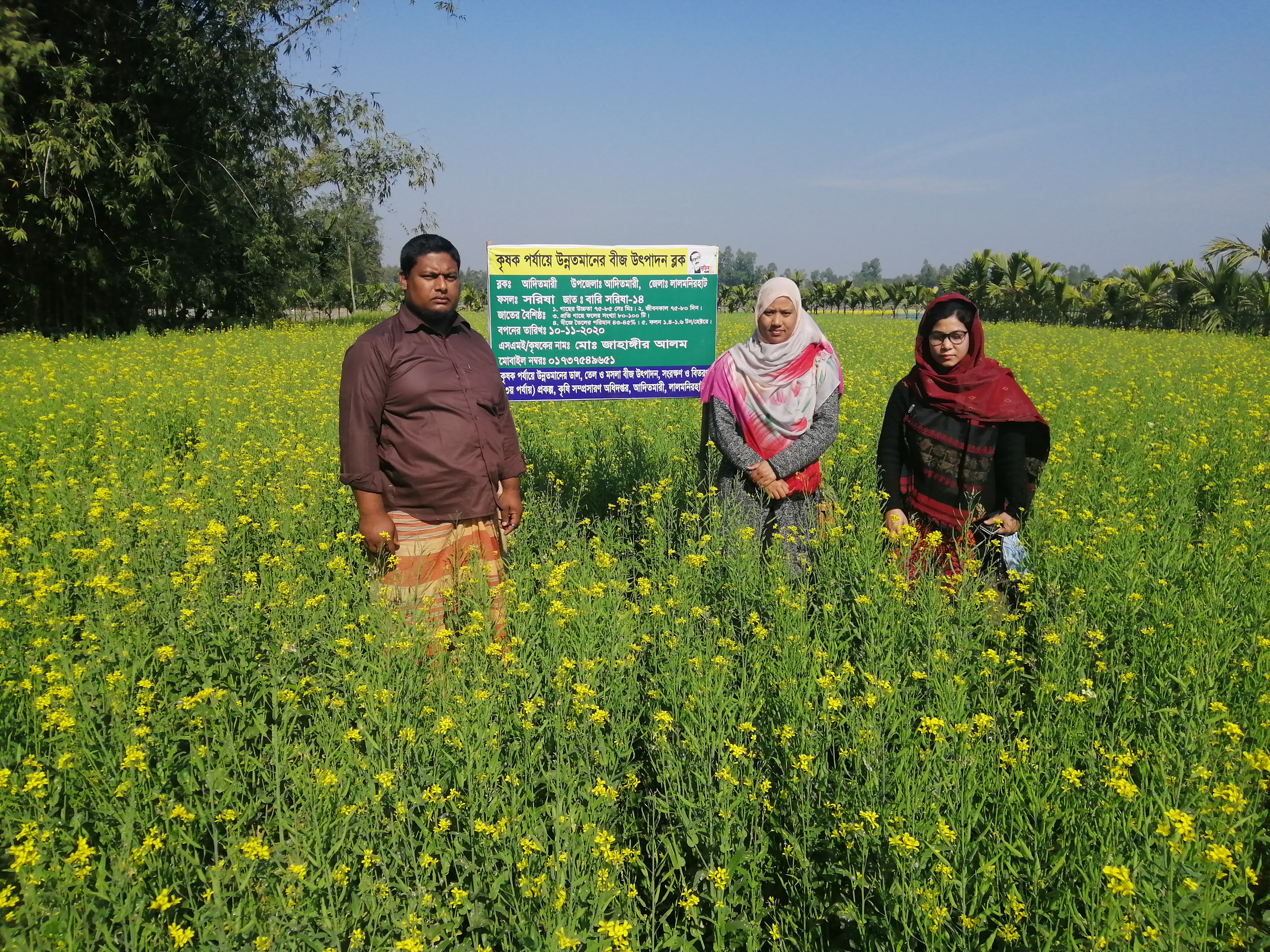 এমএমই বীজ মাঠ পরিদর্শন, আদিতমারী, লালমনিরহাট
