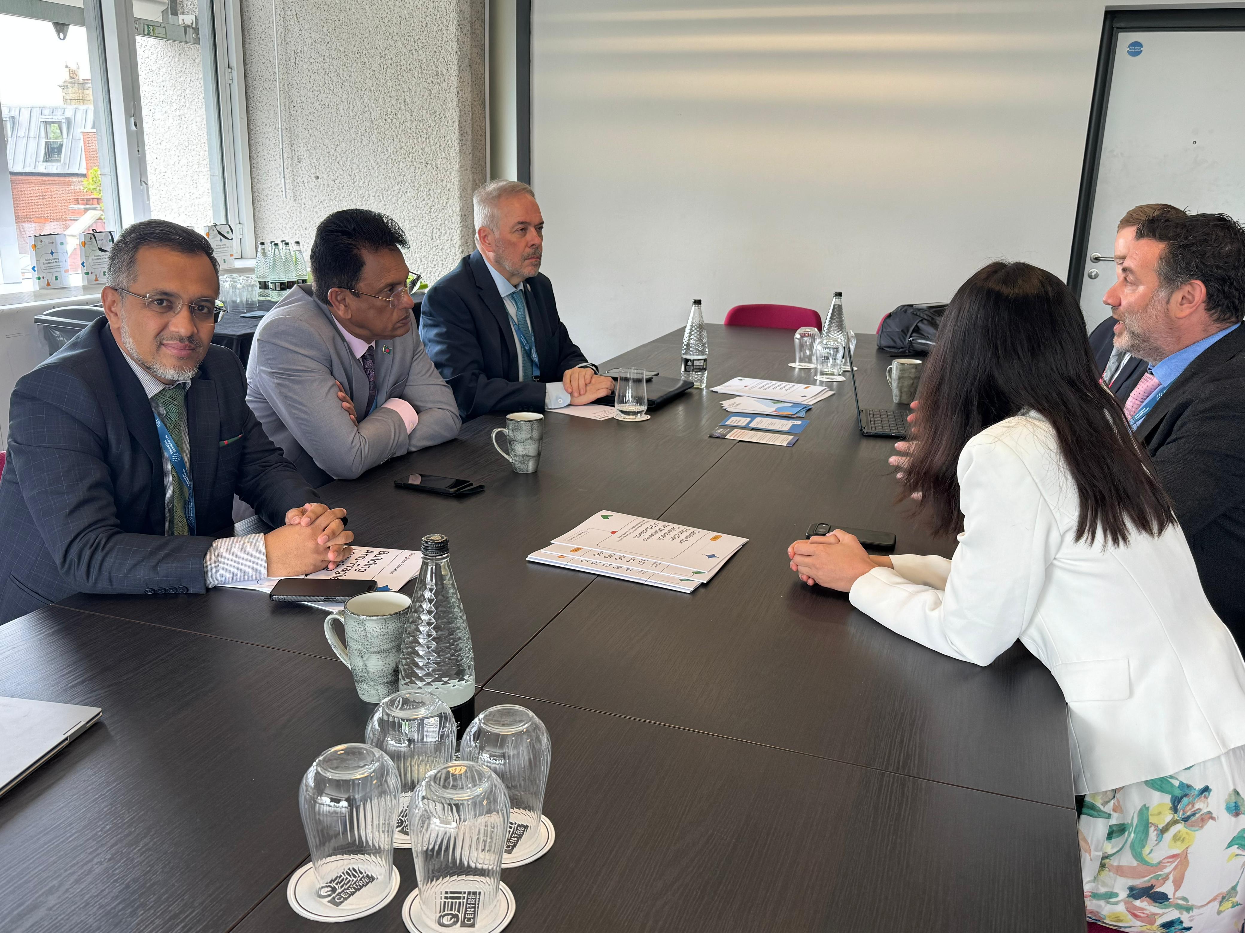 Honourable Education Minister A N M Ehsanul Hoque Milon held a meeting today with senior officials of Google on the sidelines of the Education World Forum in London.