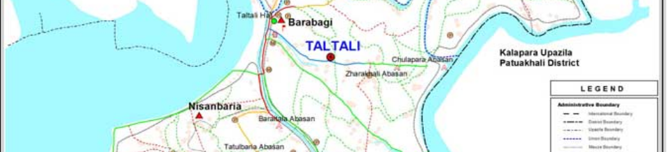 তালতলী উপজেলার মানচিত্র