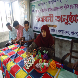 জনাব সালমা খাতুন উপজেলা নির্বাহী অফিসার, পাবনা সদর, যুব প্রশিক্ষণ উদ্বোধন করছেন। 